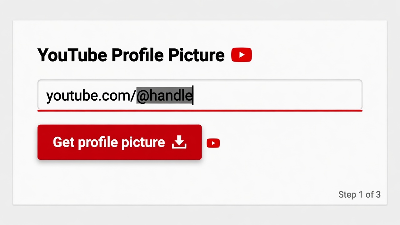 Pasting a YouTube channel link into the profile picture downloader