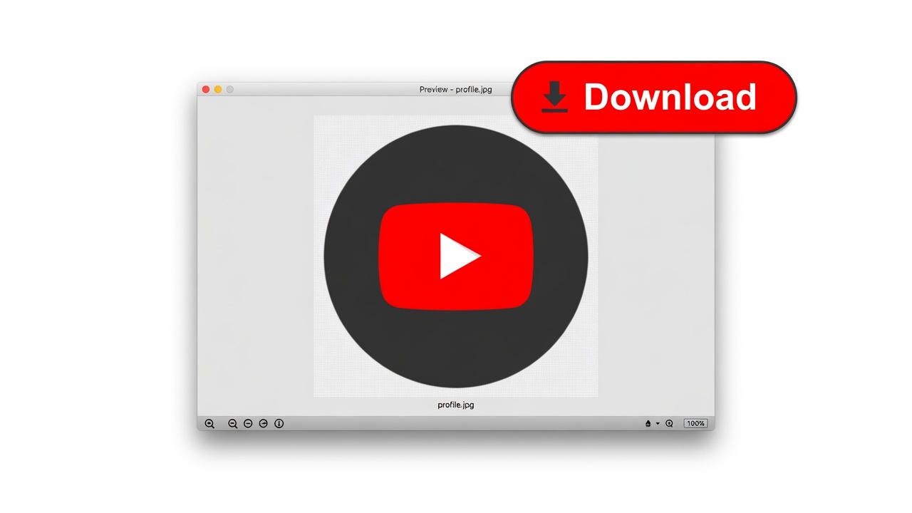 Downloading the chosen YouTube profile picture as a JPG